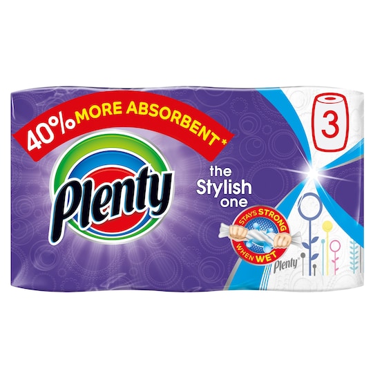 Plenty Decorative One Kitchen Towel 300 Sheets Tesco Groceries