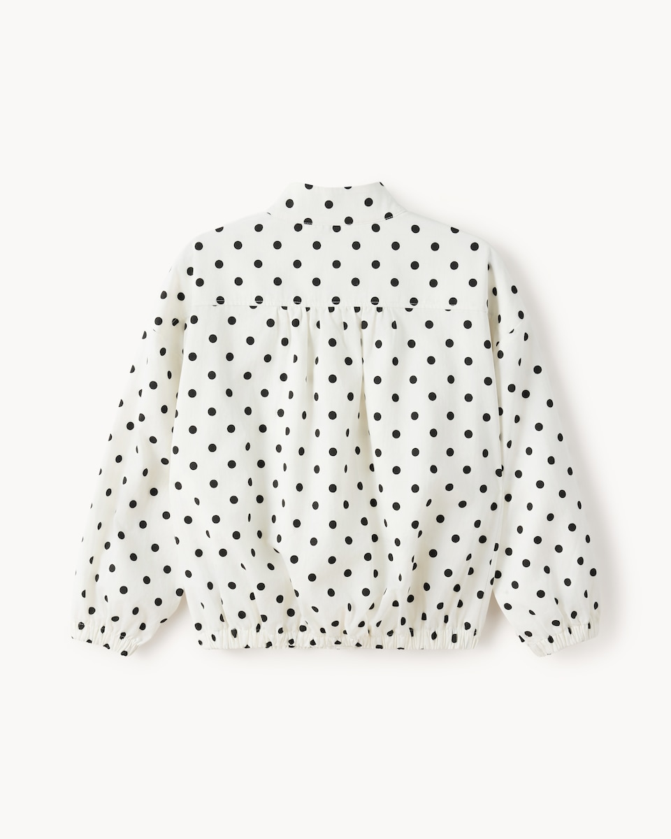 image 1 of F&F Girls Pure Cotton Polka Dot Jacket in White