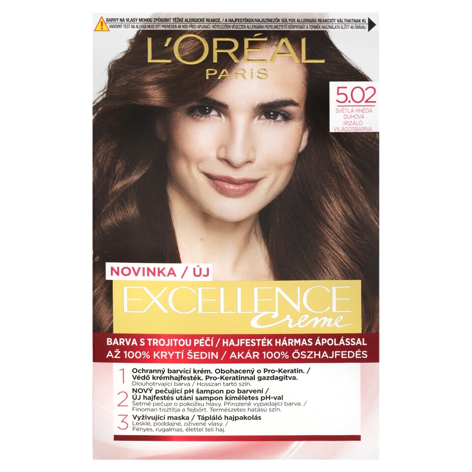 ĽOréal Paris Excellence 5 .02 Captivating Brunette, 72 ml + 48 ml + 12 ml + 60 ml