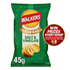 Walkers Salt & Vinegar Grab Bag Crisps 45g