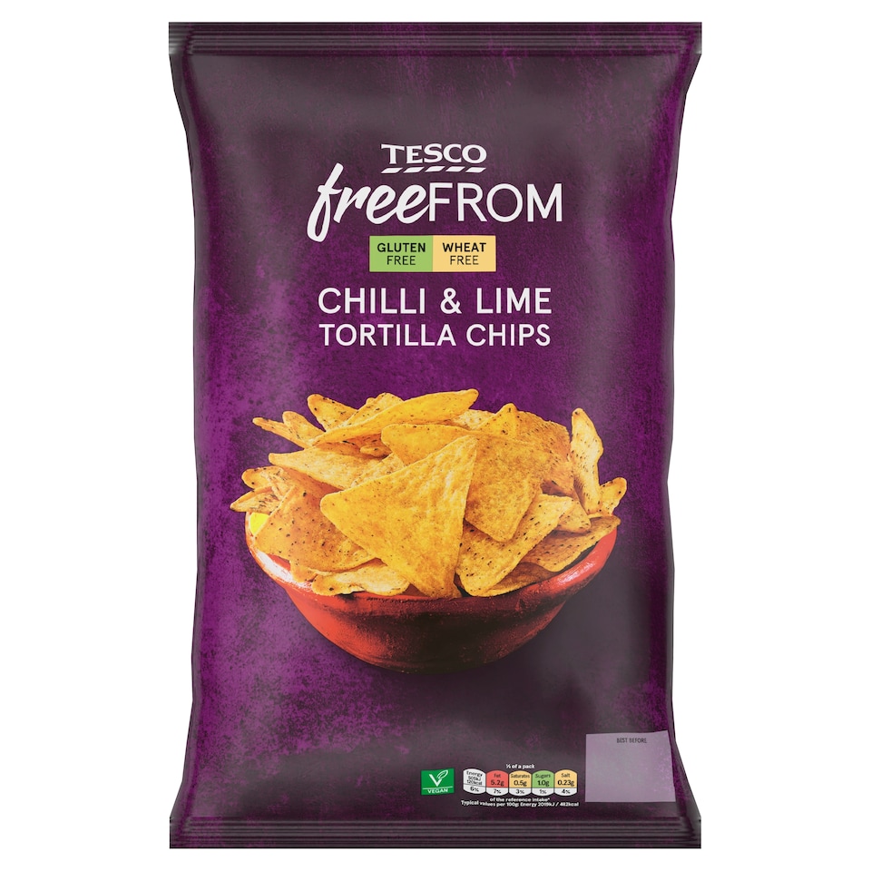 Tesco Free From Chilli & Lime Tortilla Chips 200g