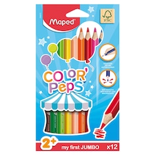 Maped Color' Peps Jumbo Set of Large Triangular Crayons in Various Colors 12 pcs