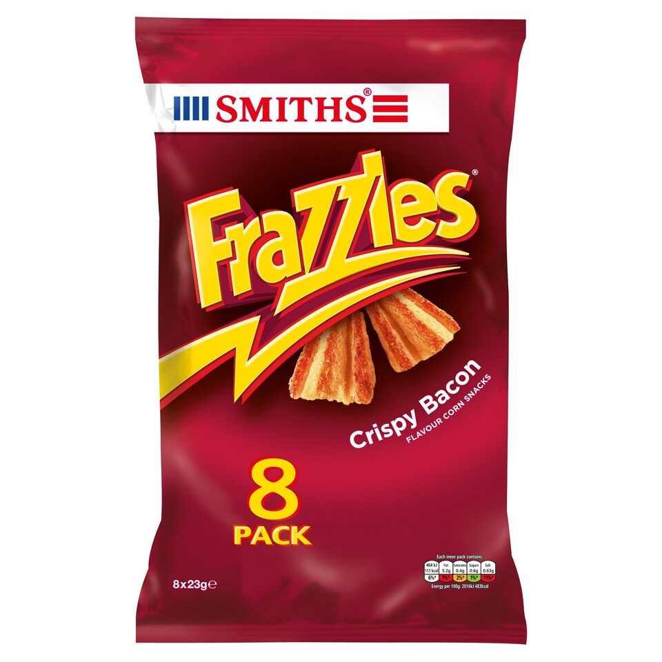Smiths Frazzles Bacon Snacks 8X23g