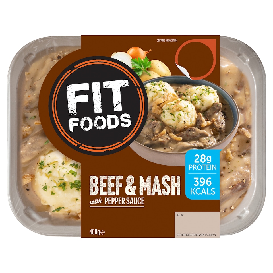 Fit Foods Beef & Mash with Pepper Sauce 400g