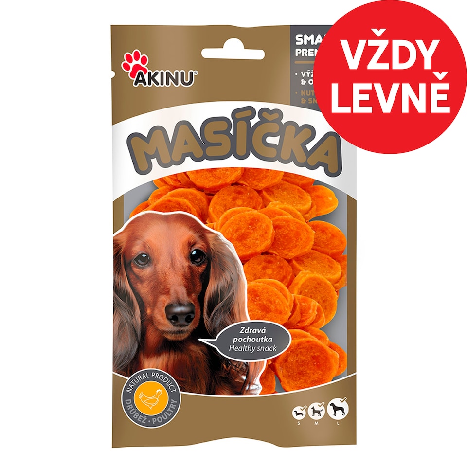 Akinu MASÍČKA chicken chips treat for dogs 75 g