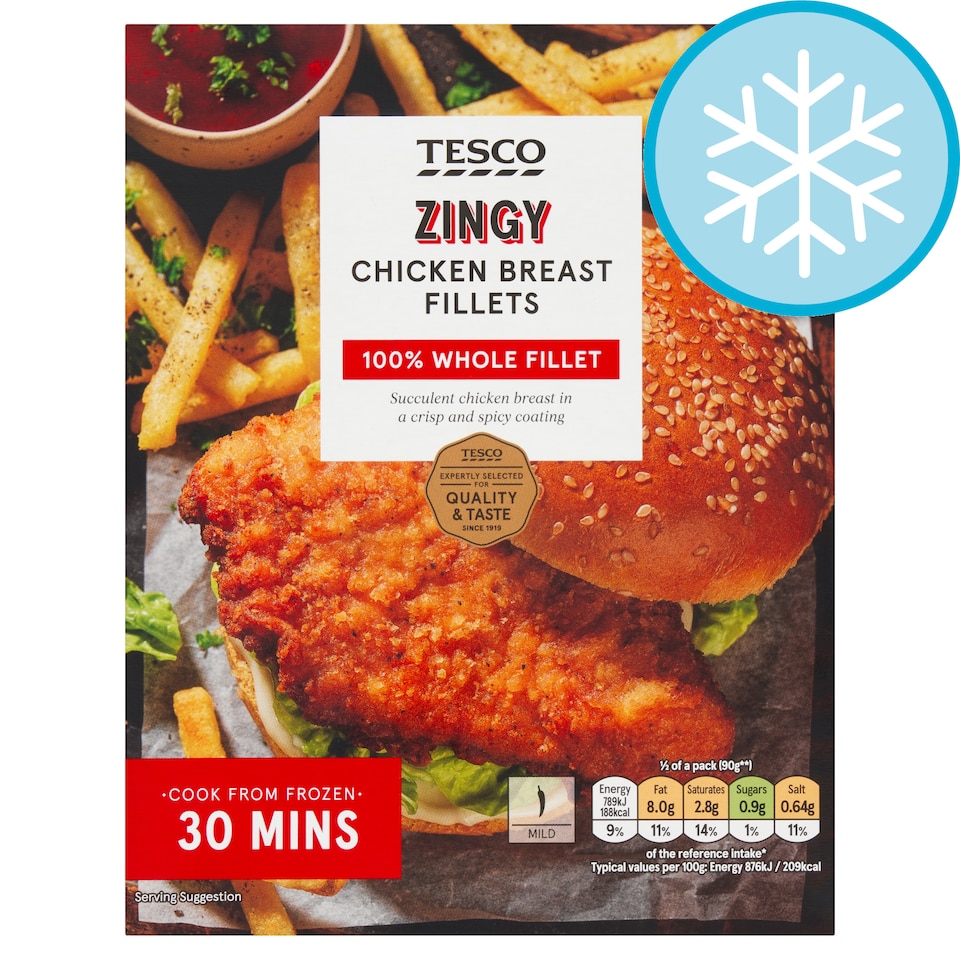 Tesco Zingy Chicken Breast Fillets 210g