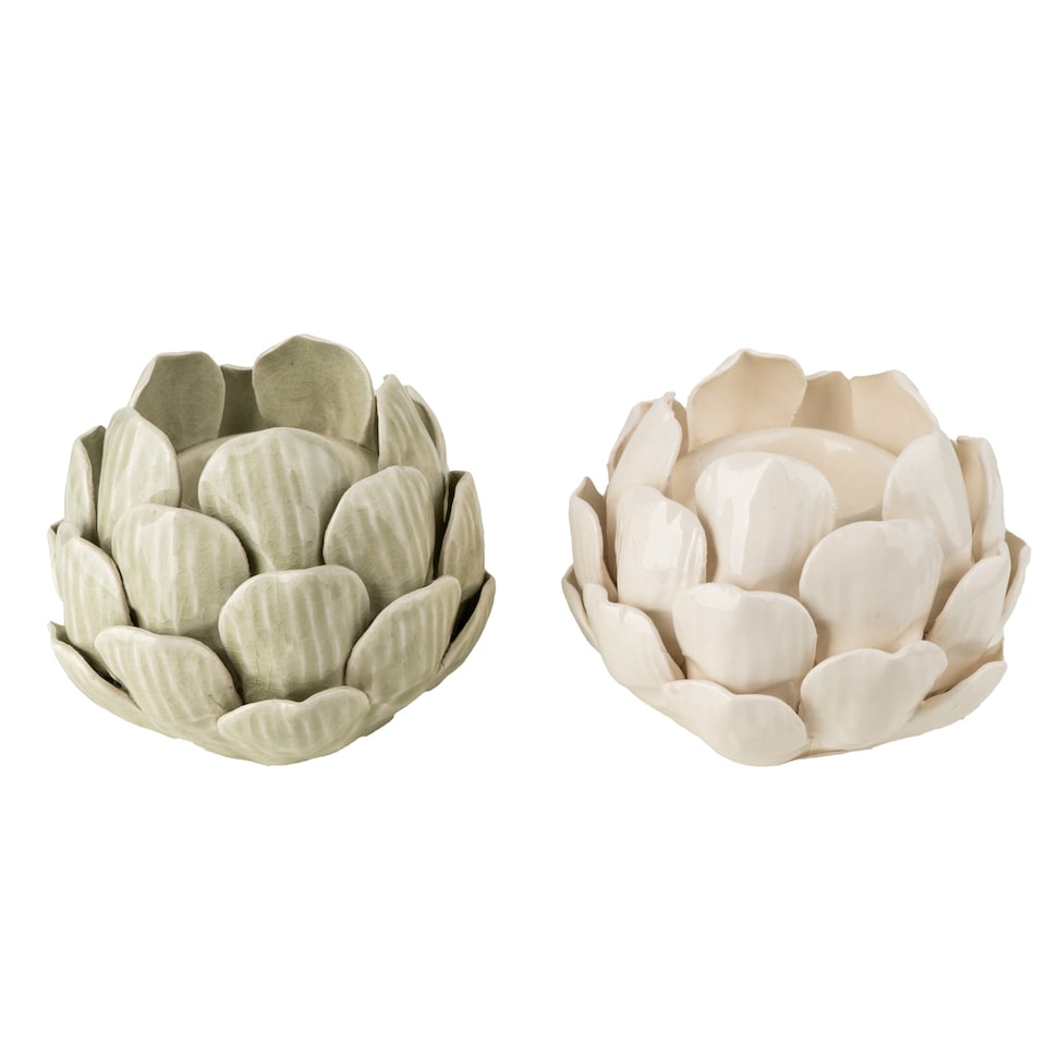 Candlelight Ceramic Artichoke Candle Holder Asstorted