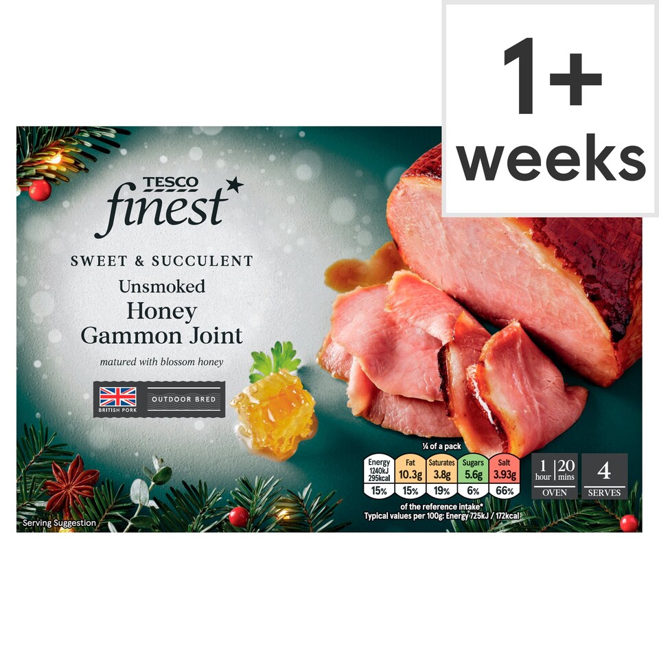 Tesco Finest Honey Cured Gammon Joint 800G Tesco Groceries