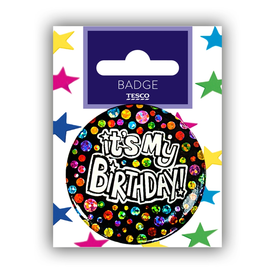Tesco Happy Birthday Small Badge