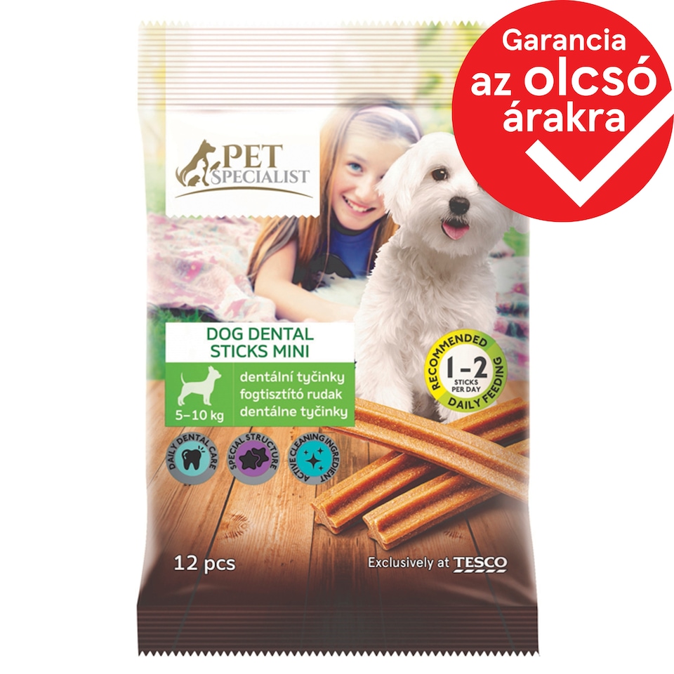 Tesco Pet Specialist Mini fogtisztító rúd kis méretű, felnőtt kutyák számára 12 db 270 g