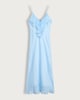 image 5 of F&F V Neck Ruffle Front Strappy Midi Dress in Blue