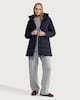 image 2 of F&F Padded Hooded Shower Resistant Coat in Navy