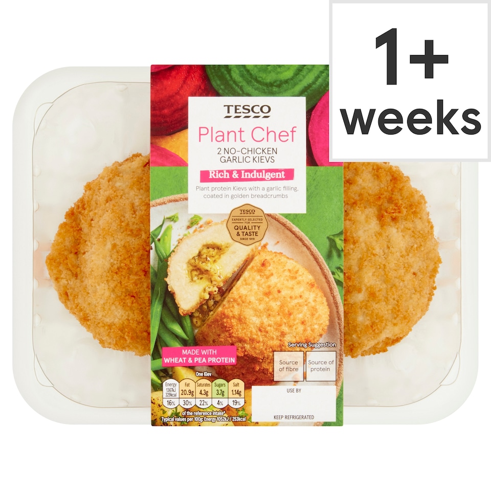 Tesco Plant Chef 2 No-Chicken Garlic Kievs 270G