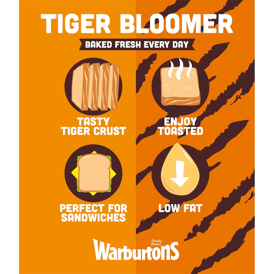 image 1 of Warburtons Tiger Bread Bloomer 600g