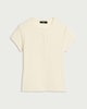 image 4 of F&F Cotton Rich Ribbed Button Up Top in Cream