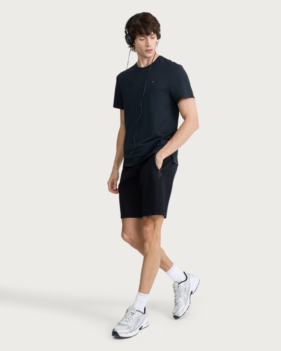 image 1 of F&F Active TECHSPORT Zip Pocket Shorts in Black