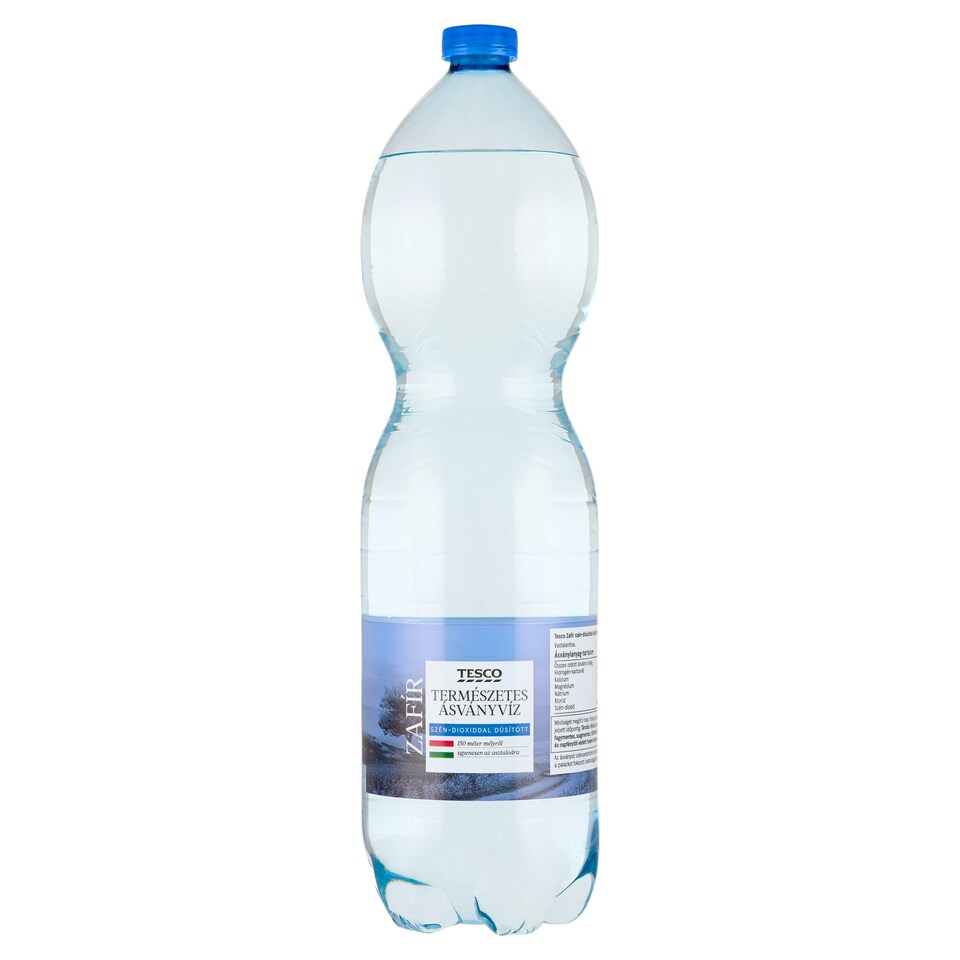 Tesco Zafír szén-dioxiddal dúsított természetes ásványvíz 1,5 l
