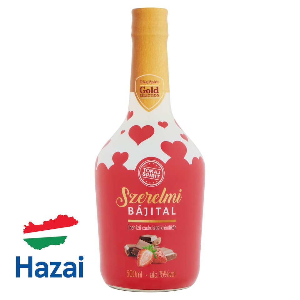 image 1 of Tokaj Spirit Gold Selection Szerelmi Bájital Strawberry Flavoured Chocolate Cream Liqueur 15% 500 ml
