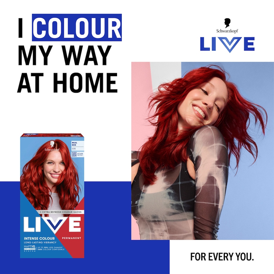 image 1 of Schwarzkopf LIVE Intense Colour 035 Real Red Permanent Hair Dye
