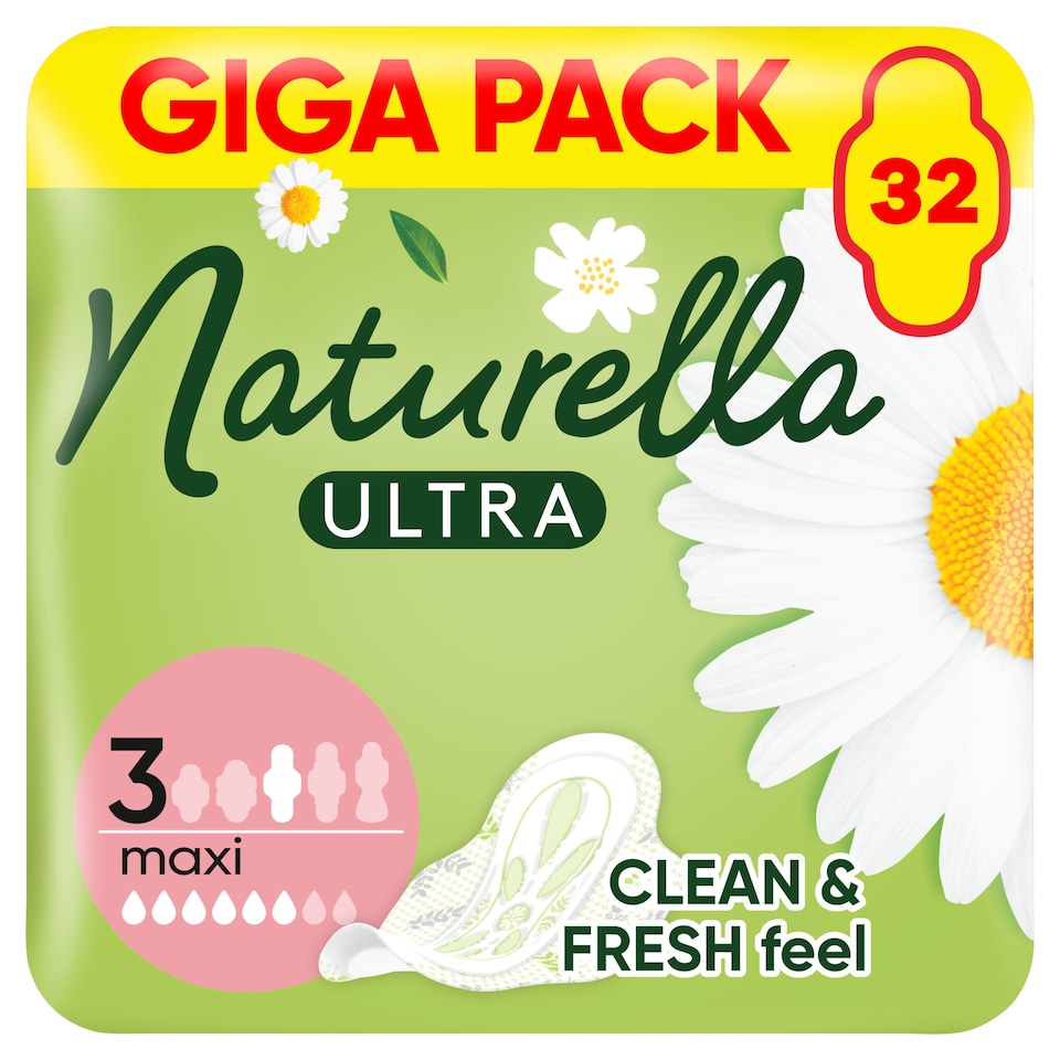 Naturella Ultra Szárnyas Betét, Maxi méret Méret, 32 db 1. kép