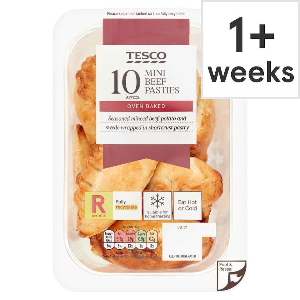 Tesco Mini Beef Pasties 10 Pack 300g