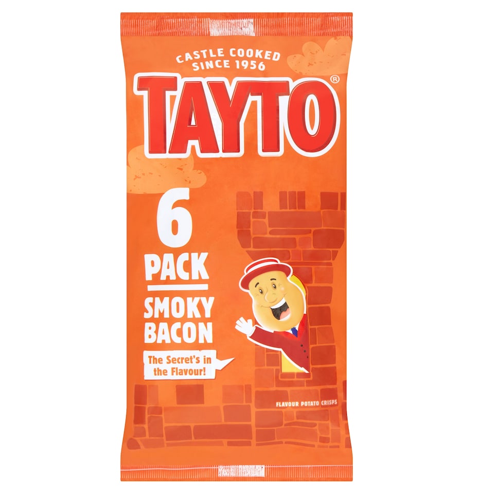 Tayto Smoky Bacon Crisps 6X25g