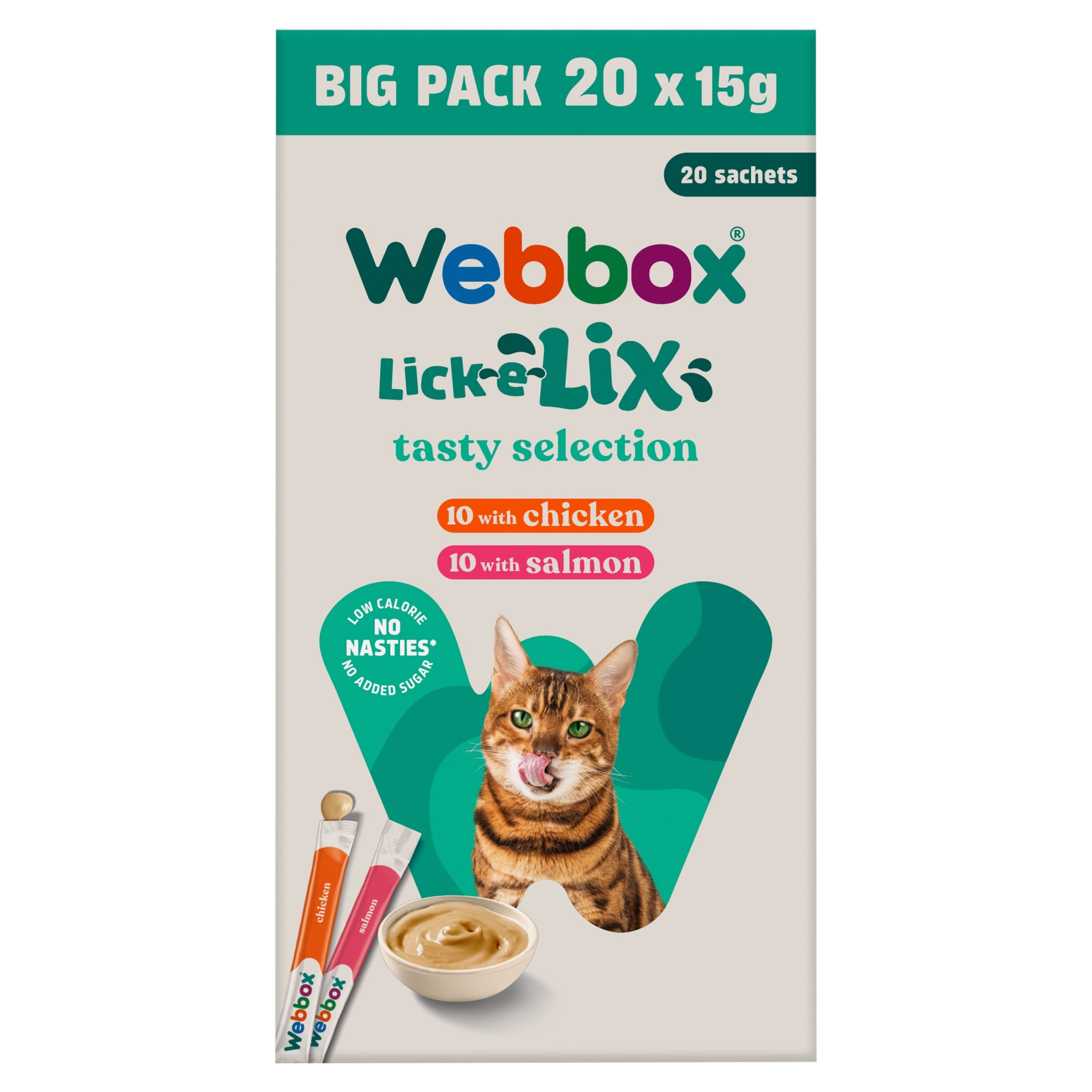 Webbox Lick-e-Lix Cat Food - Chicken & Salmon 20 x 15g