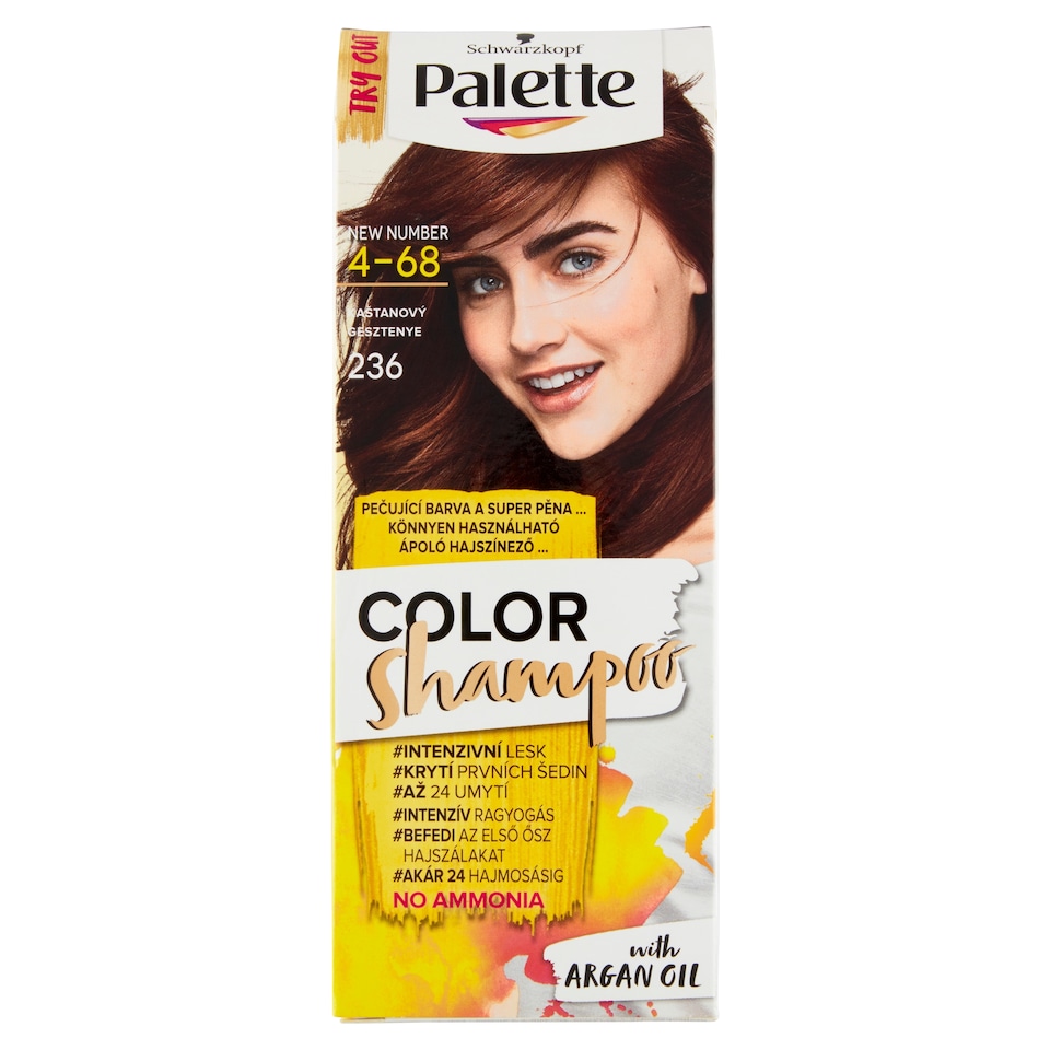 obrázok 1 z Schwarzkopf Palette Color Shampoo farba na vlasy Gaštanovohnedý 4-68 (236)