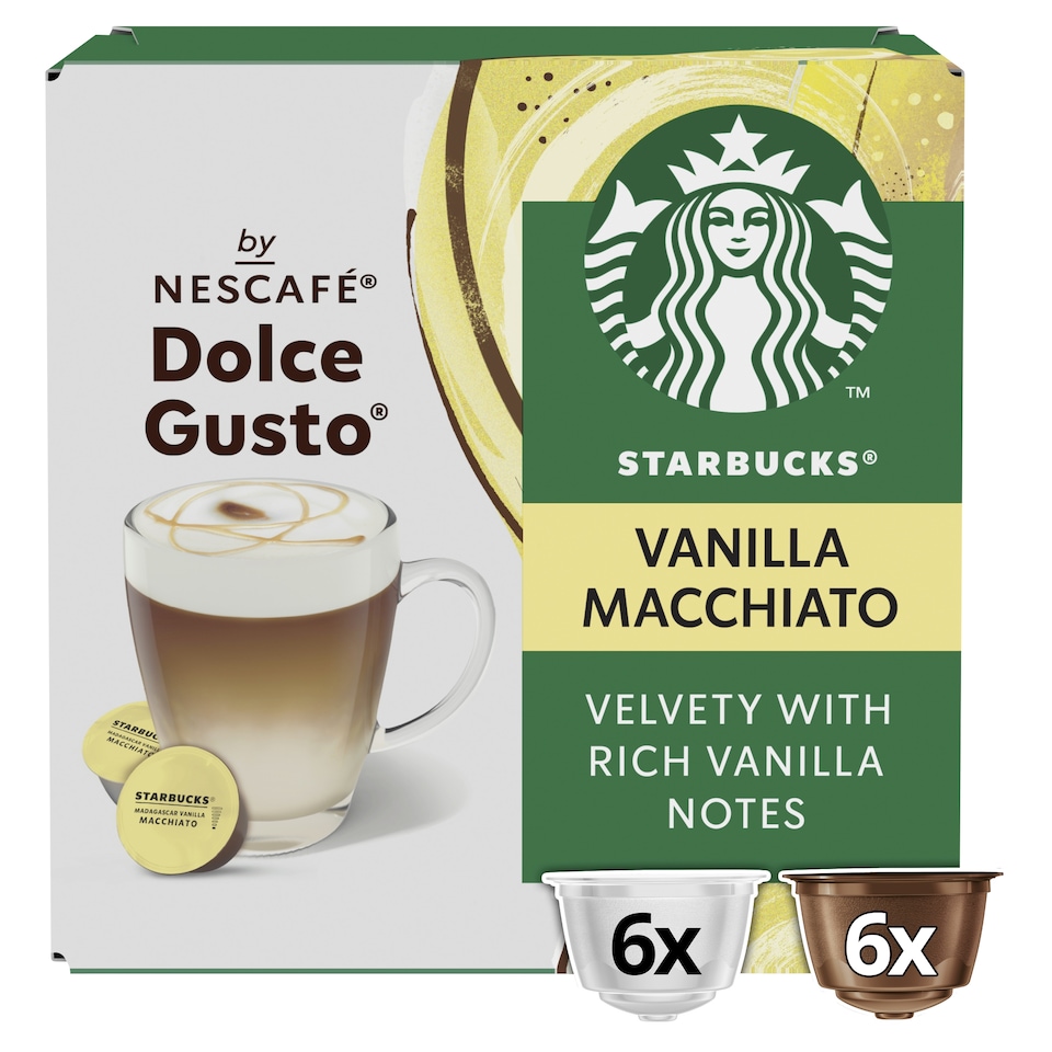 image 1 of Starbucks by Nescafe Dolce Gusto Madagascar Vanilla Macchiato Coffee Pods x12 132g