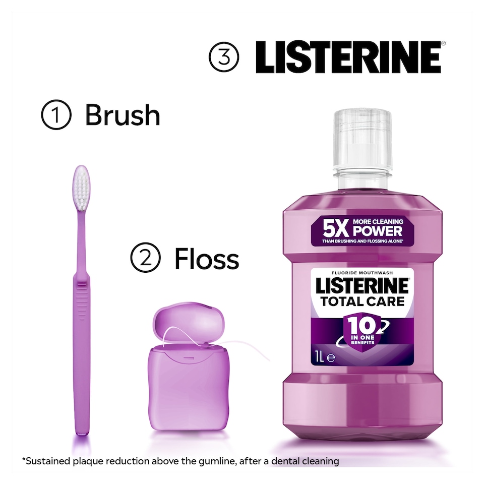 image 1 of Listerine Total Care 10-in-1 Benefit Clean Mint Mouthwash 1L