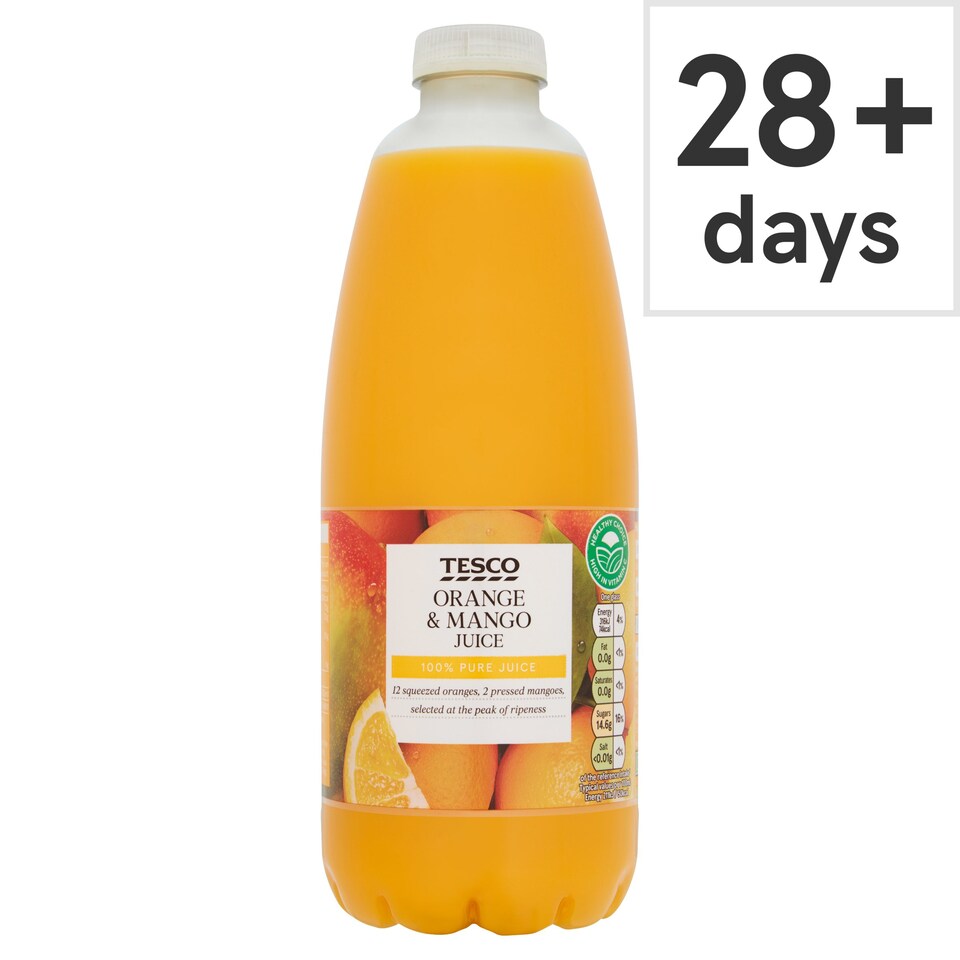 Tesco 100 Squeezed & Pressed Orange & Mango Juice 1 Litre Tesco
