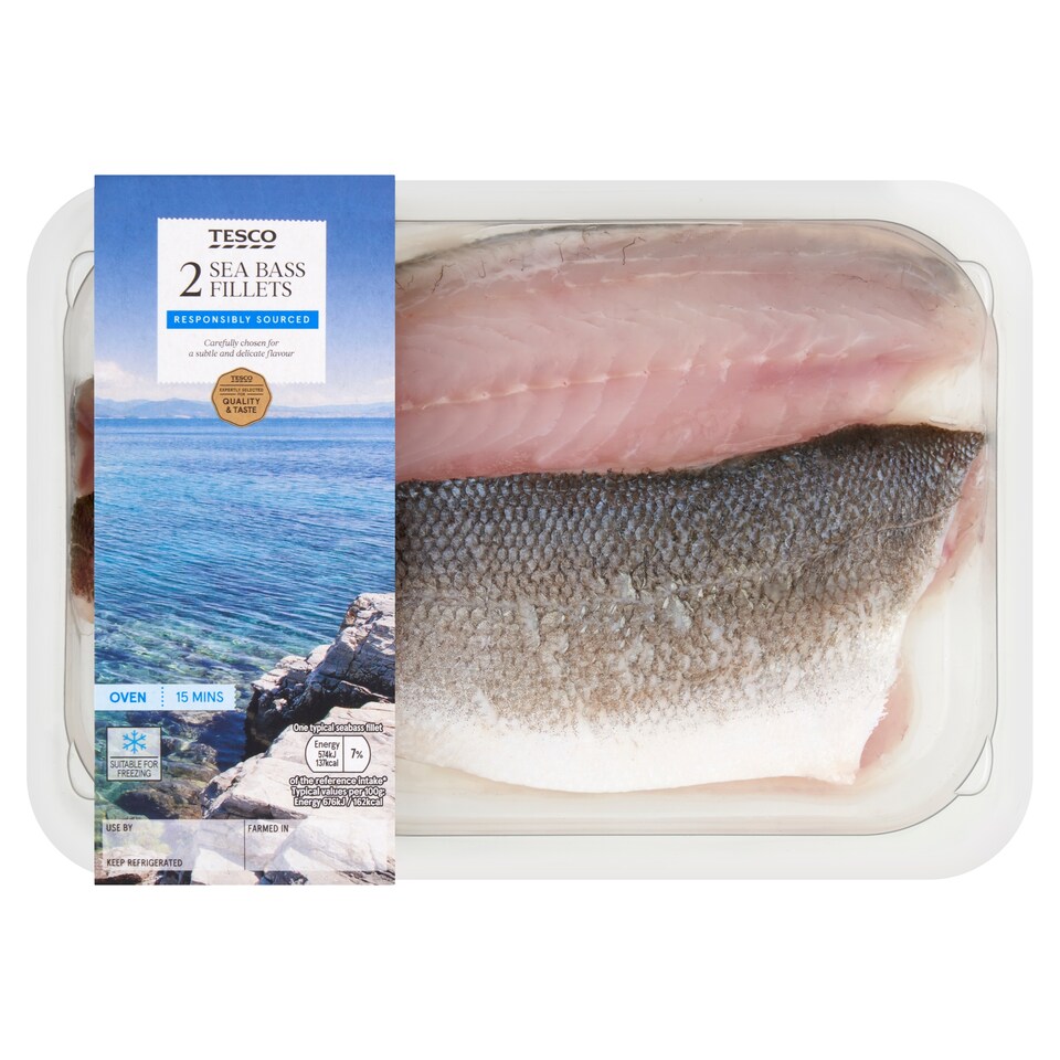 Tesco Sea Bass Fillets 170G