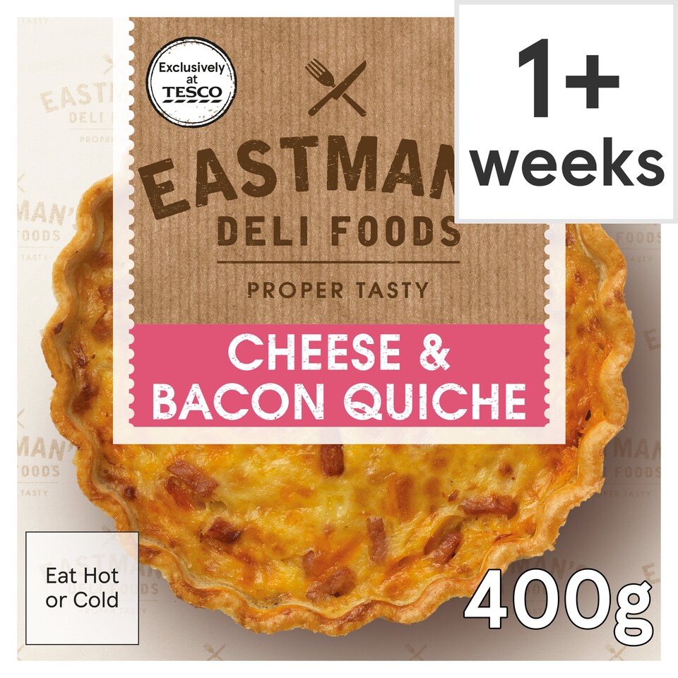 Eastmans Cheese & Bacon Quiche 400G Tesco Groceries