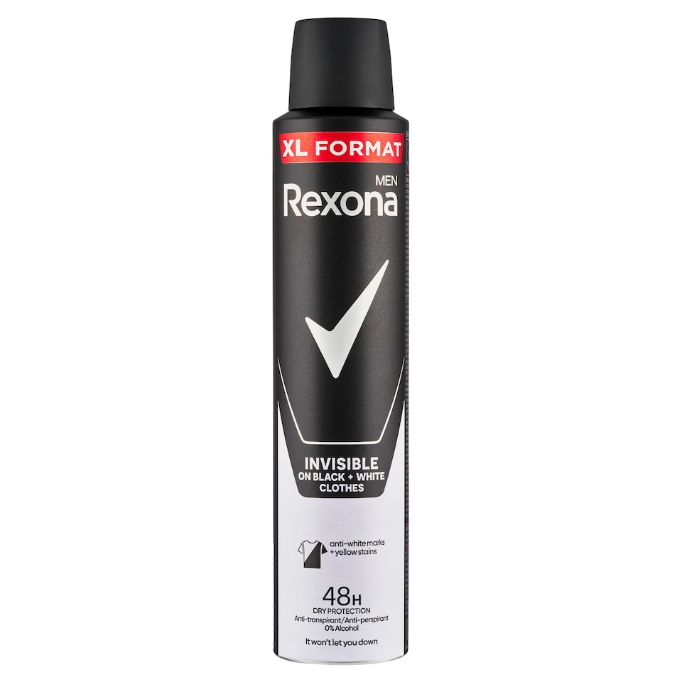 Obrázek 1 pro produkt Rexona Men Invisible Black & White compressed antiperspirant sprej 200ml
