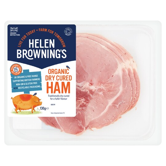 Helen Browning's Organic Dry Cured Sliced Ham 130G Tesco Groceries