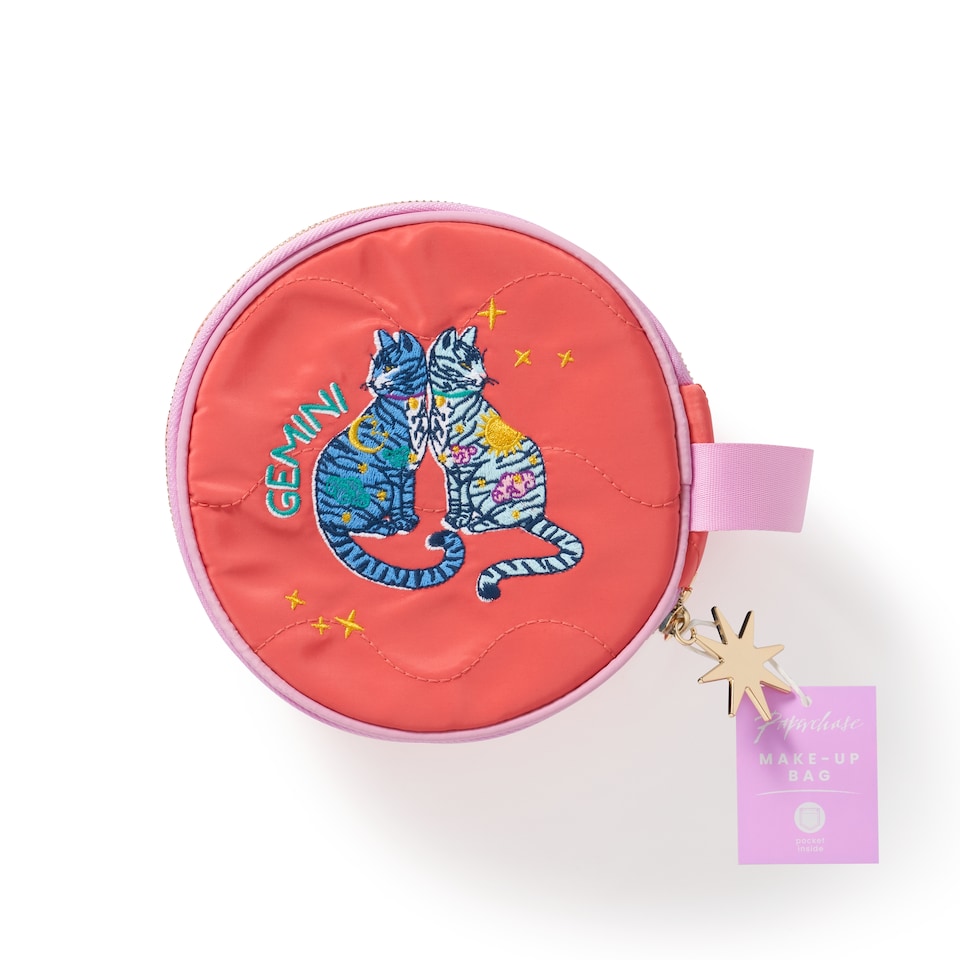 image 1 of Paperchase Zodiac Round Make up Bag - Gemini