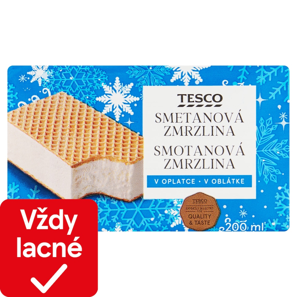 Tesco Smotanová zmrzlina v oblátke 200 ml