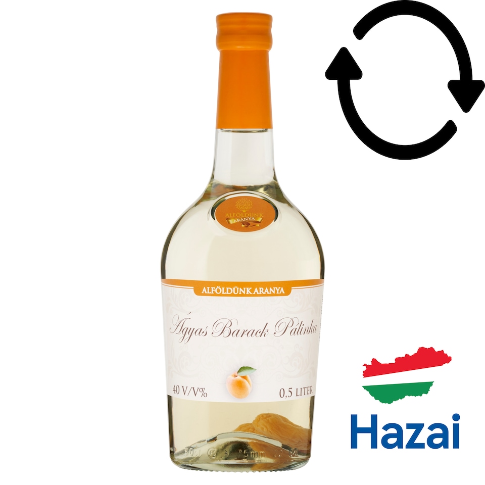 image 1 of Alföldünk Aranya Peach Palinka on Fruit Bed 40% 0,5 l
