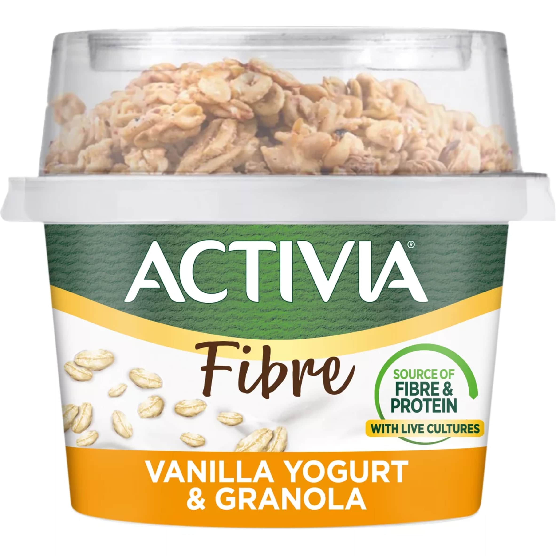 Activia Vanilla Yoghurt & Honey Granola Breakfast Topper with Spoon 165g