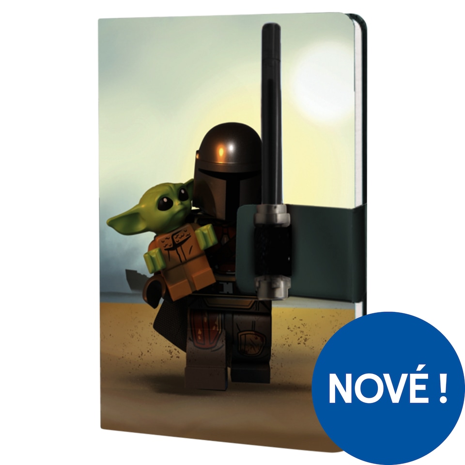 Lego Star Wars The Mandalorian linkovaný zápisník s gelovým perem Darksaber A5 192 stran