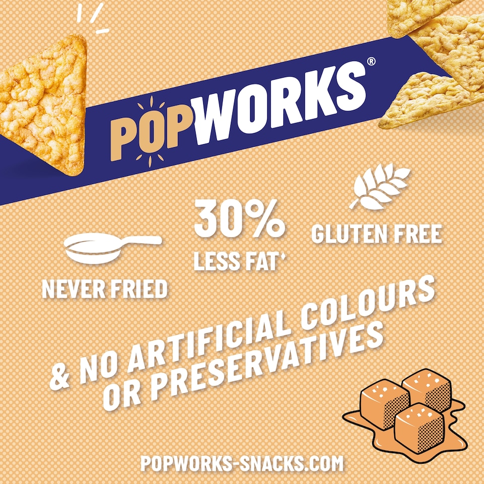 image 1 of Popworks Salted Toffee Popped Crisps Sharing Bag 85g