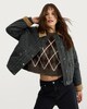 image 1 of F&F Cotton Rich Corduroy Collar Jacket in Grey