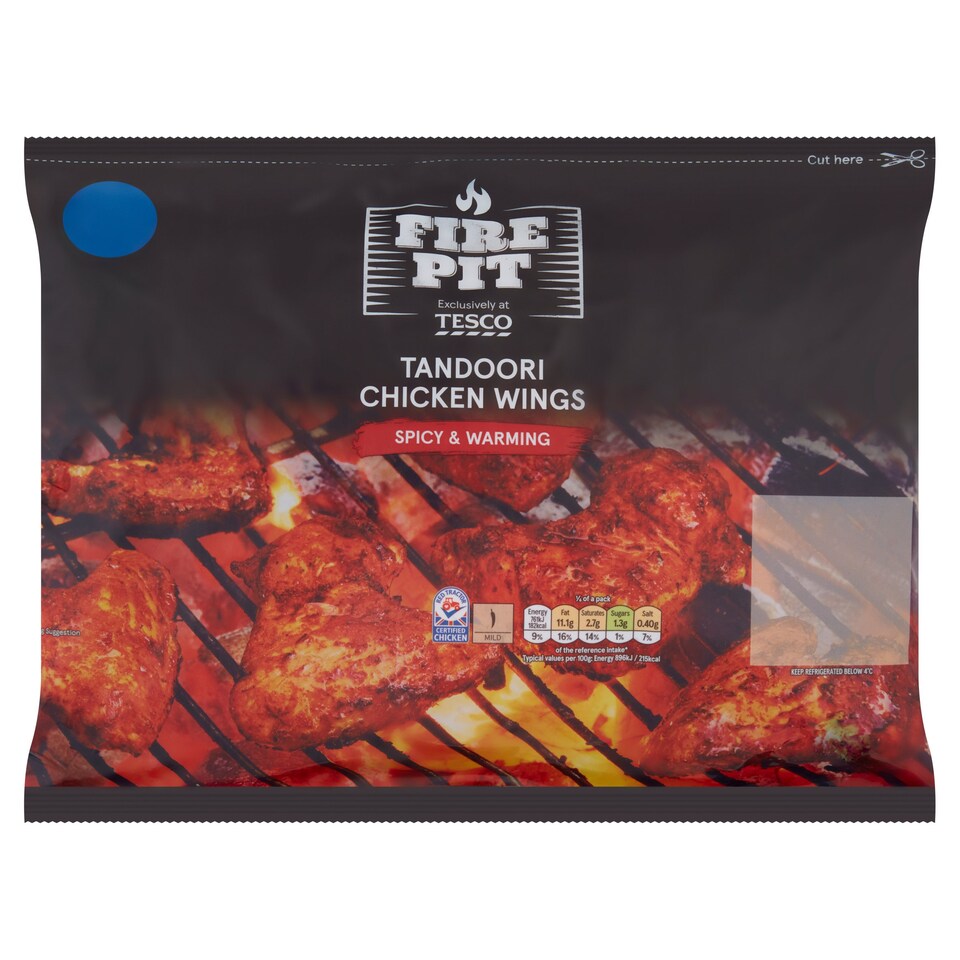 Tesco Fire Pit Tandoori Wings 900G Tesco Groceries