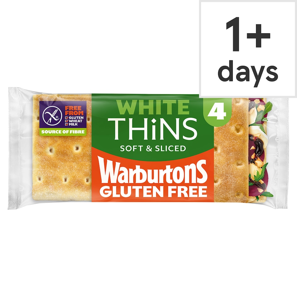 image 1 of Warburtons Gluten Free White Thins 4 Pack 200g