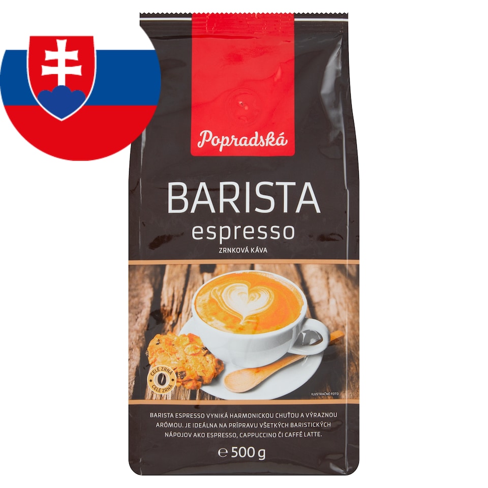 obrázok 1 z Popradská Barista espresso zrnková káva 500 g