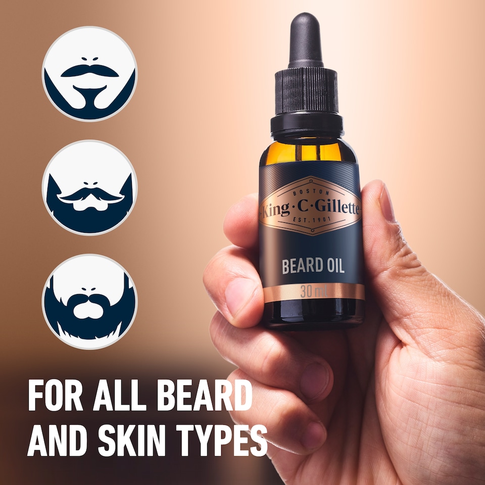 image 1 of King C. Gillette Beard Oil, Infused With Signature Scent, Plant-Based Ingredients, 30ml