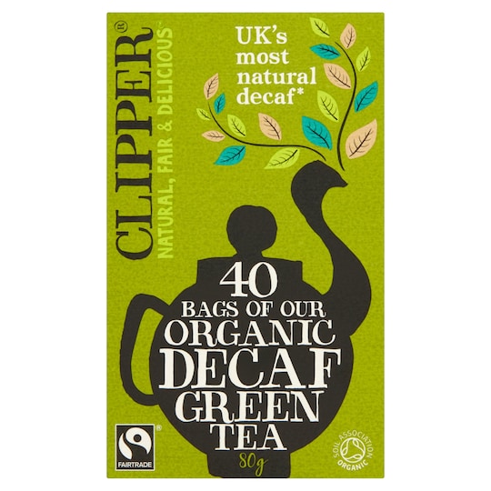 Clipper Organic Decaffeinated Green Tea 40 Tea Bags 80G Tesco Groceries