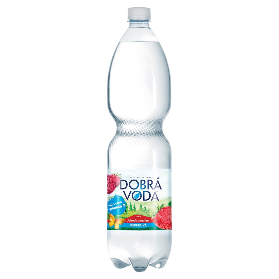 Dobrá voda Neperlivá s příchutí jahoda a malina 1,5l