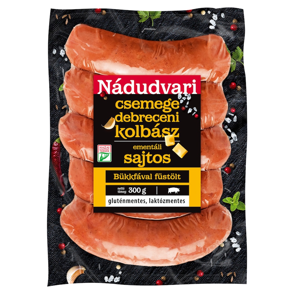 Nádudvari ementáli sajtos csemege debreceni sertés kolbász 300 g