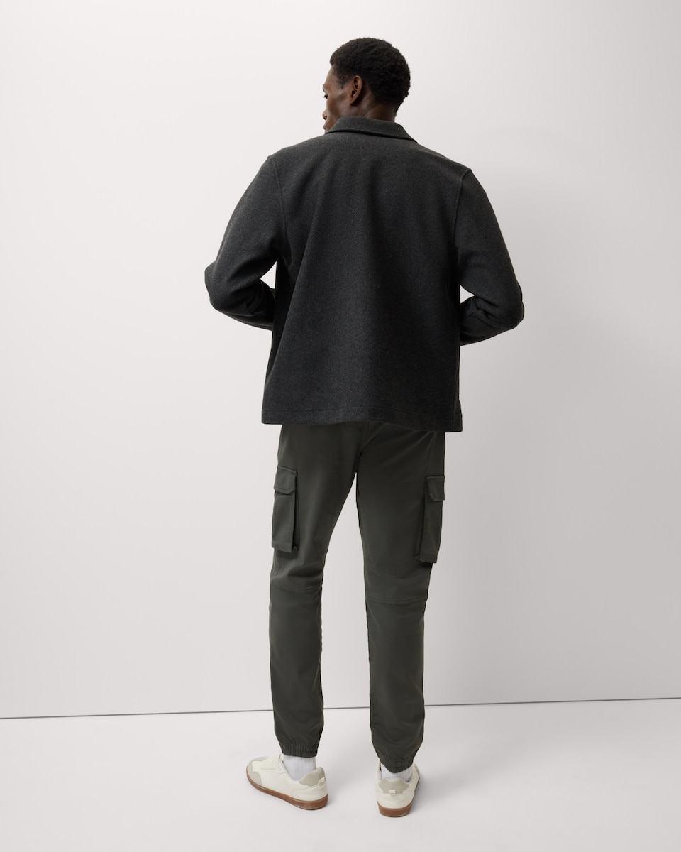 image 1 of F&F Cotton Rich Knitted Cargo Trousers in Khaki